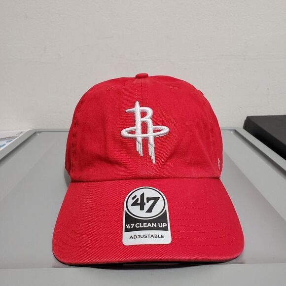 Houston Rockets NBA 47 Clean Up Red Adjustable Strap Hat Dad Cap NWT - Picture 1 of 9